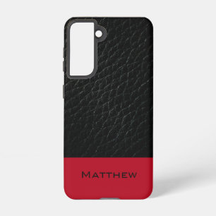 Classic Black Leather Inspired Phone Cover