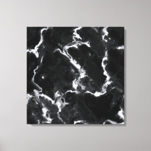 Classic Black Marble grey white personalize diy Canvas Print