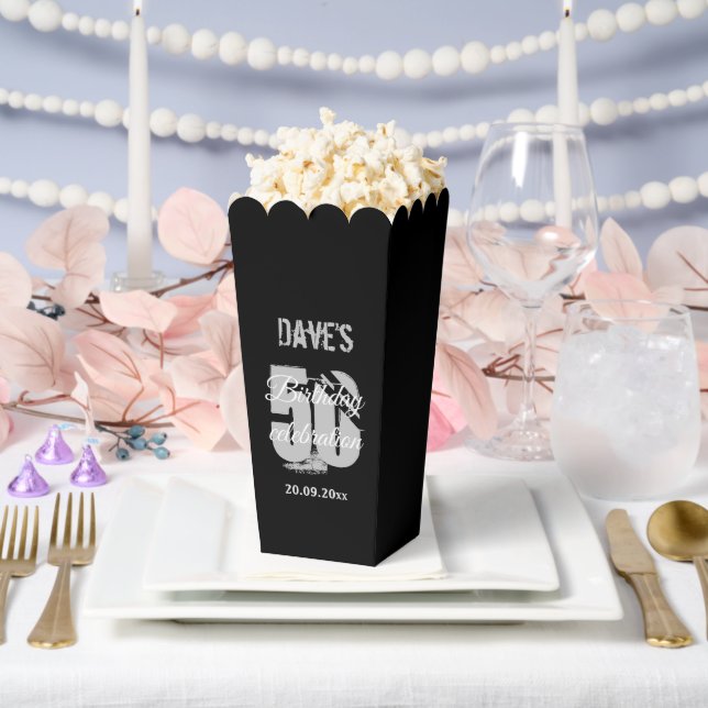 Classic Black Modern Any Age 50th Birthday Party  Favor Box (Wedding)