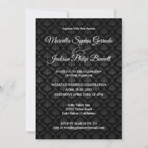 Classic Black Pattern Wedding Invitation