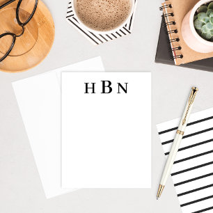 Classic Black Personalized Monogram Initials Card