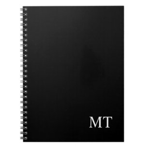 Classic Black Personalized Monogram Notebook
