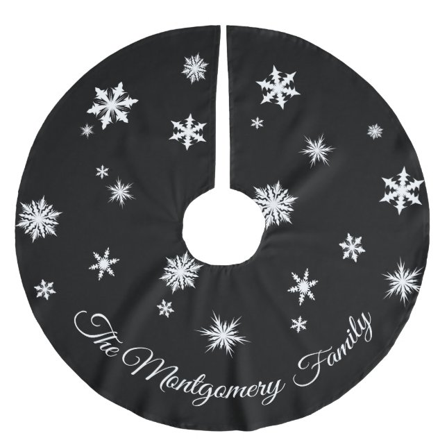 Classic Black Personalized Tree Skirt (Front)