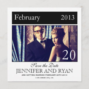 Classic Black Photo Save the Date Invitation