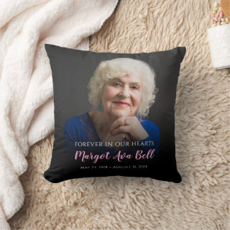Classic Black & Pink Memorial Keepsake Pillow