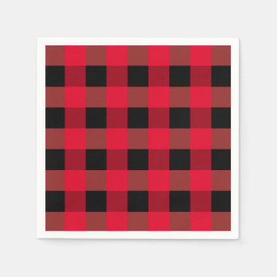 Classic black red plaid pattern napkin