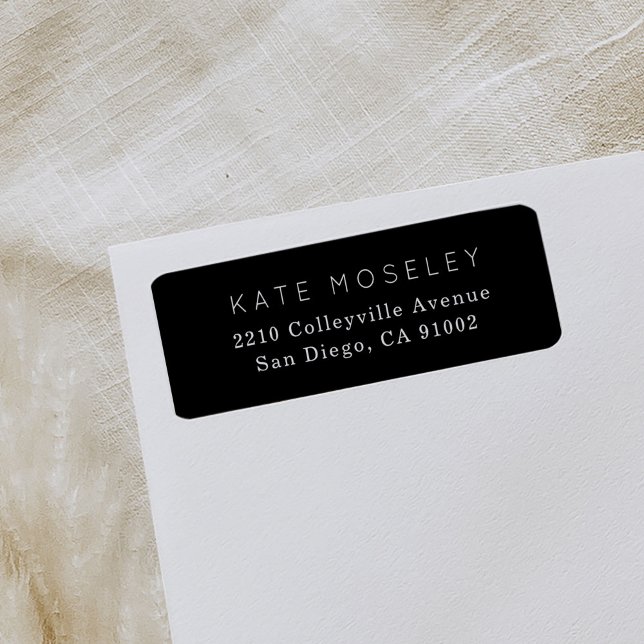 Classic Black Return Address Labels (Black classic return address labels.)