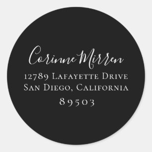 Classic Black Return Address Sticker