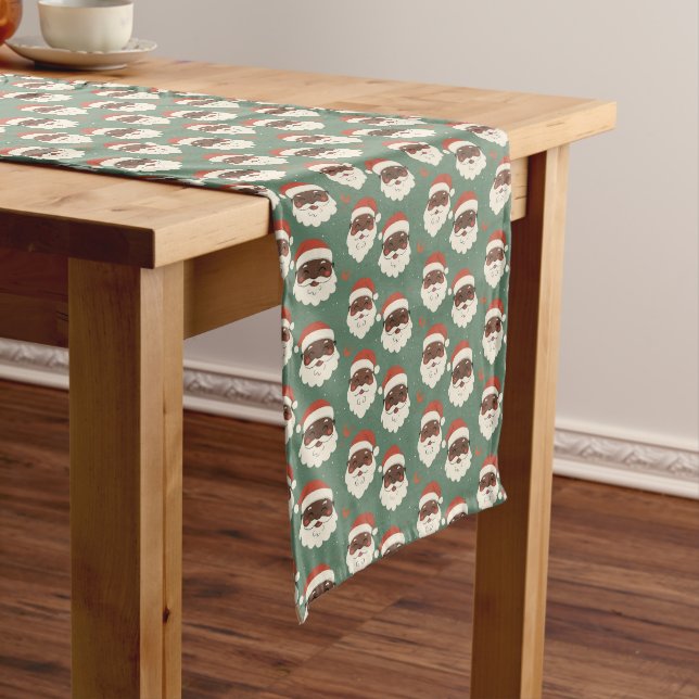 Classic Black Santa  Long Table Runner (In Situ)