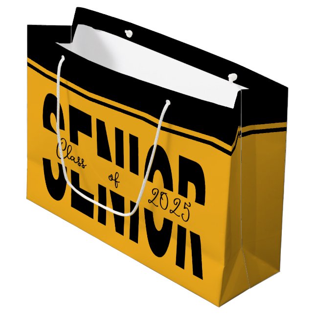 Classic black Senior custom Large Gift Bag (Front Angled)