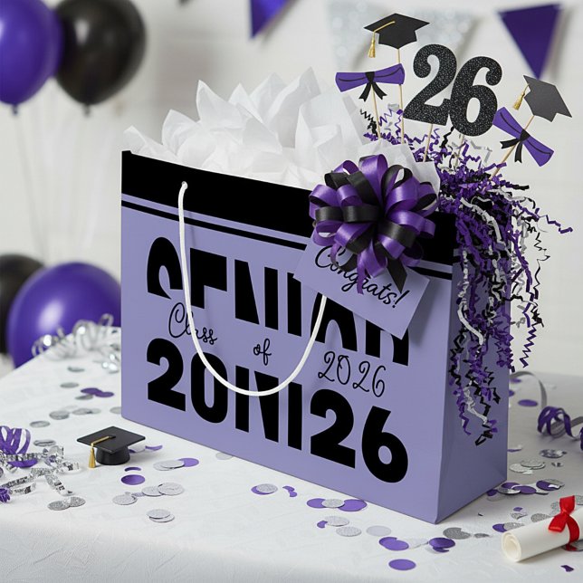 Classic black Senior custom Large Gift Bag (Creator Uploaded)