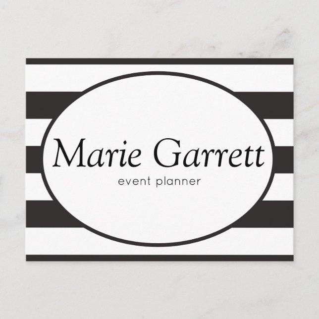 Classic Black Stripes Business Postcard (Front)