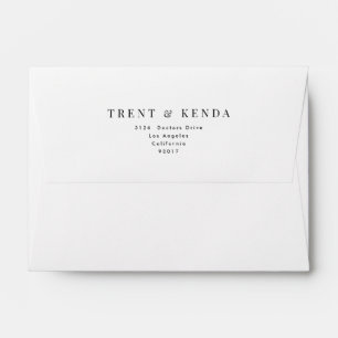 Classic Black Text and White Modern Invitation Envelope