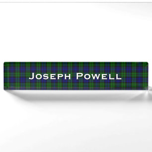 Classic Black Watch Custom Desk Nameplate