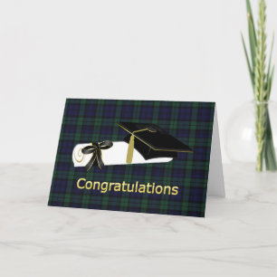 Classic Black Watch Plaid Graduation Card