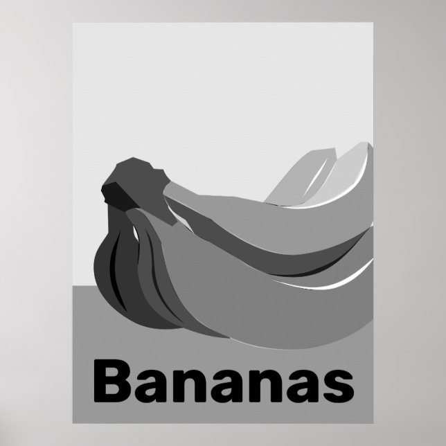 Classic Black & White Banana  Poster (Front)