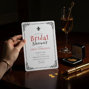 Classic Black White Bridal Shower Invite