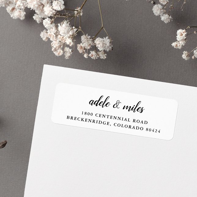 Classic Black & White Calligraphy Return Address (Creator Uploaded)