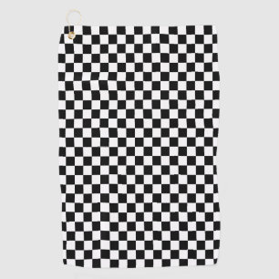 Classic Black & White Chequered  Golf Towel
