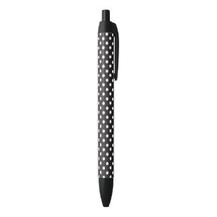 Classic Black White Dots Simple Monochromatic Ink Pen