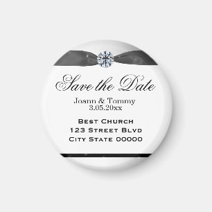 Classic Black & White Drapery Magnet