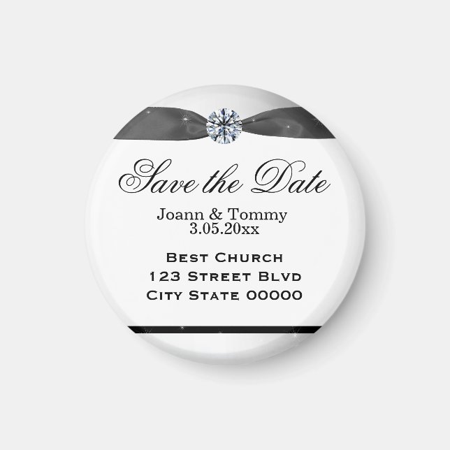 Classic Black & White Drapery Magnet (Front)