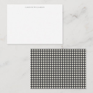 Classic Black White Gingham Plaid Bridal Shower Card