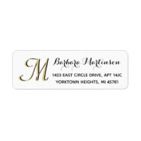 Classic Black White Gold Custom Monogram 