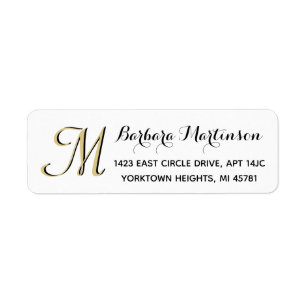 Classic Black White Gold Custom Monogram 
