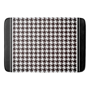 Classic Black & White Houndstooth   Bath Mat