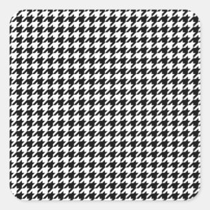 Classic Black White Houndstooth Square Sticker