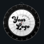 Classic Black & White Logo Business Promotional Dartboard<br><div class="desc">Promote your business with this cool dart board,  featuring custom logo. Easily add your logo by clicking on the "personalize" option.</div>