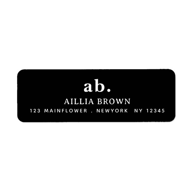 Classic Black White Minimal Monogram Design (Front)