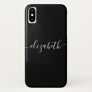Classic Black White Modern Elegant Chic Script Case-Mate iPhone Case