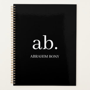 Classic Black & White Monogram Design Planner