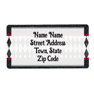 Classic Black White Red Halequin Diamond Argyle