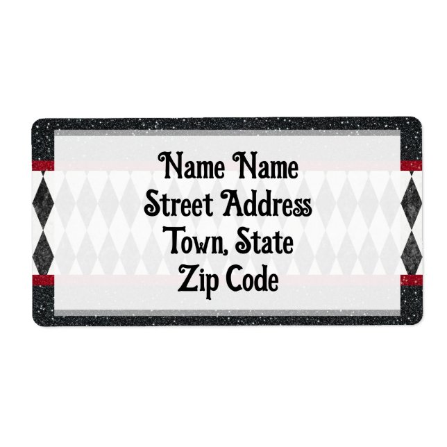 Classic Black White Red Halequin Diamond Argyle (Front)