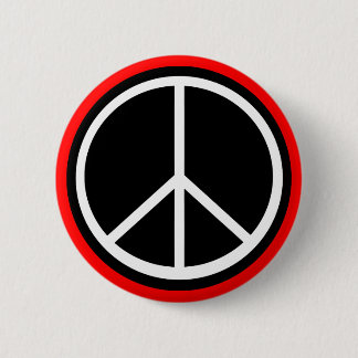 Classic Black White Retro Peace Sign 2 Inch Round Button