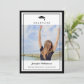 Classic Black & White Script Graduation Two Photo Invitation