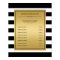Classic Black White Stripes Gold Service Menu