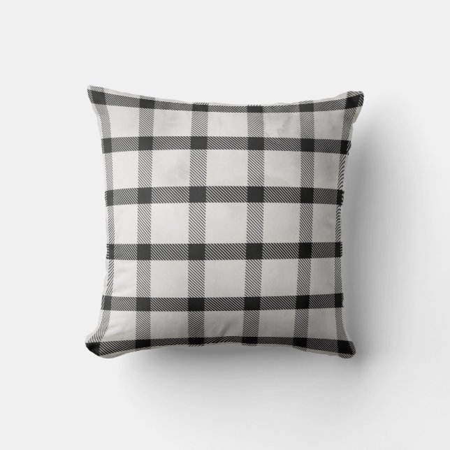 Classic Black & White Throw Pillow (Front)