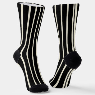 classic-black-white-vertical-stripes-pattern socks