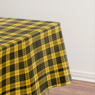 Classic Black Yellow Plaid  Tablecloth