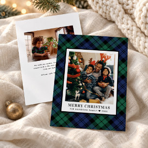 Classic Blackwatch Tartan Merry Christmas Photo Holiday Card