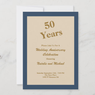 Classic Blue 50e anniversaire Mariage Invitation