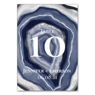 Classic Blue Agate Table Number