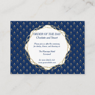 Classic Blue and Gold Wedding Enclosure Card