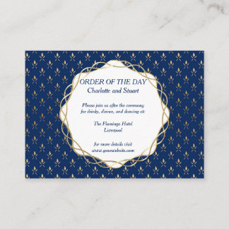 Classic Blue and Gold Wedding Enclosure Card