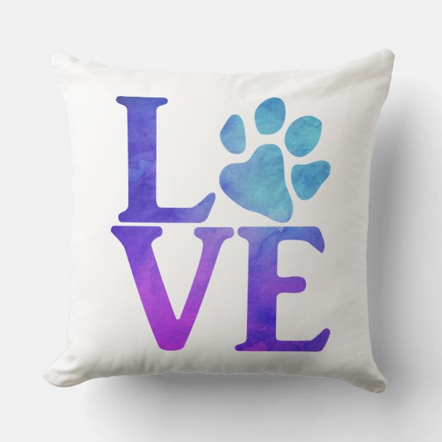 Classic Blue and Purple Throw Pillow (Front)