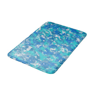 Classic Blue and Turquoise Paint Bath Mat